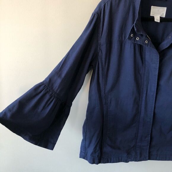 Caslon (Nordstrom) Navy Bell Sleeve Utility Jacket - Picture 3 of 6